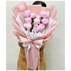 "Every Moment Matters" 10 Pink Roses - Valentine's collection