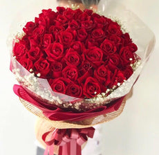"Love and Happiness" Bouquet Of 50 Red Roses
